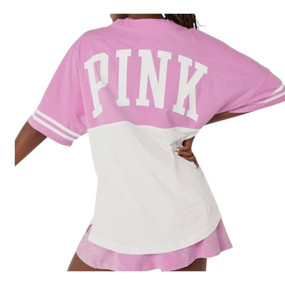 Victoria's Secret PINK Cotton Oversized Pocket Tee Shirt I Size: L - Picture 2 of 8